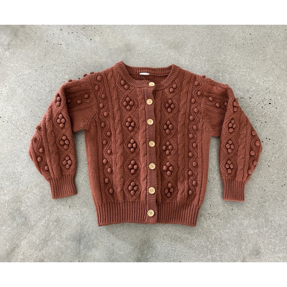 Vintage Newport News 100% Wool Popcorn Sweater Cardigan Classic Clean Small